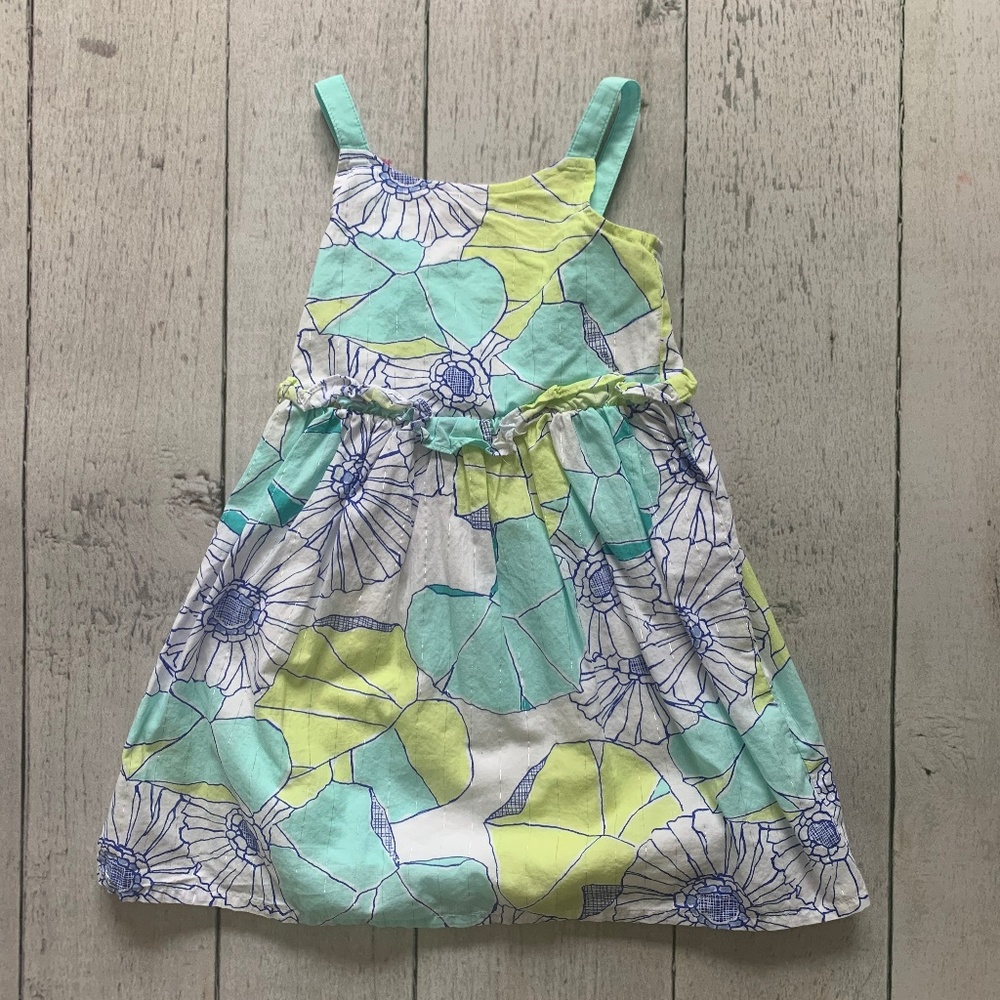 Blue and aqua summer dress for toddler girls
